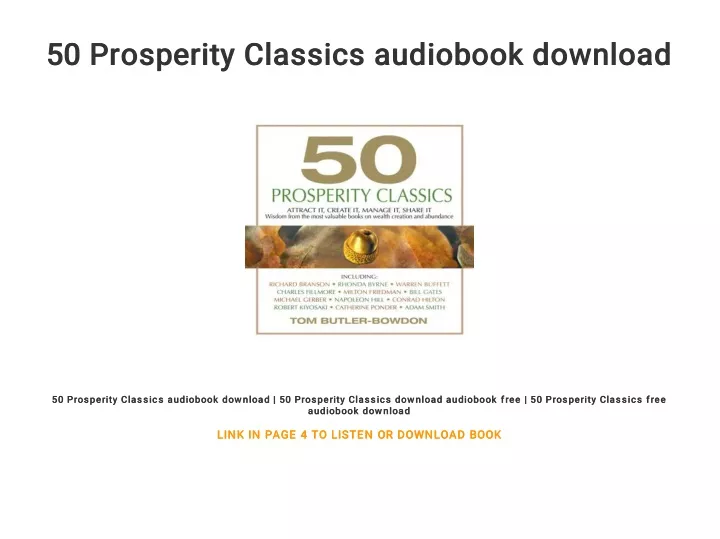 50 prosperity classics audiobook download