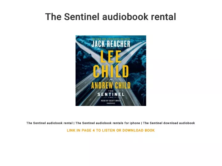 the sentinel audiobook rental the sentinel