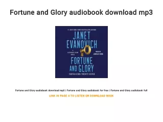 Fortune and Glory audiobook download mp3