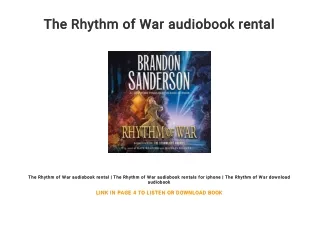 The Rhythm of War audiobook rental