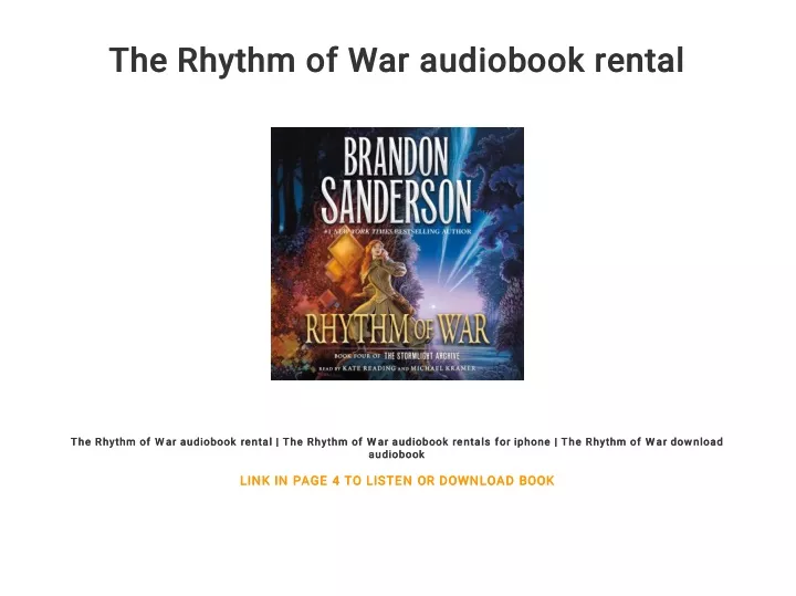 the rhythm of war audiobook rental the rhythm