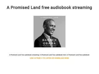 A Promised Land free audiobook streaming