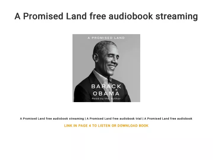 a promised land free audiobook streaming