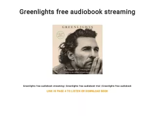 Greenlights free audiobook streaming