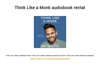 Think Like a Monk audiobook rental