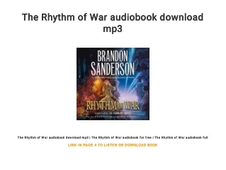 The Rhythm of War audiobook download mp3