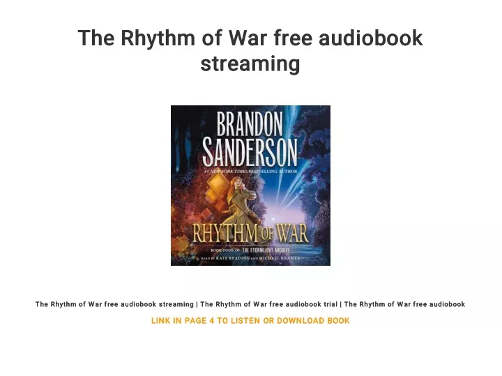 the rhythm of war free audiobook the rhythm
