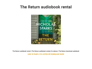 The Return audiobook rental