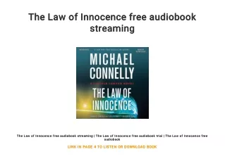 The Law of Innocence free audiobook streaming