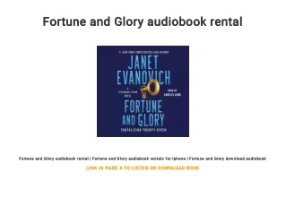 Fortune and Glory audiobook rental