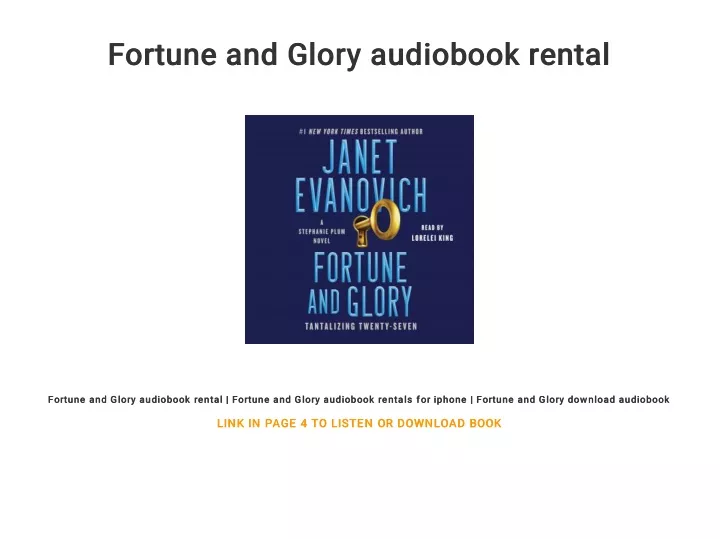 fortune and glory audiobook rental fortune