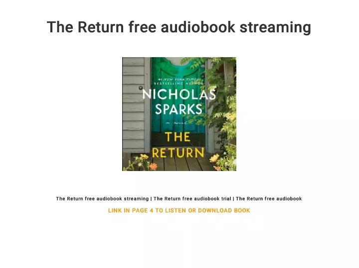 the return free audiobook streaming the return