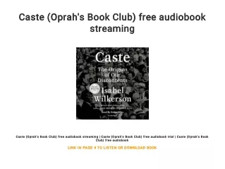 Caste (Oprah's Book Club) free audiobook streaming