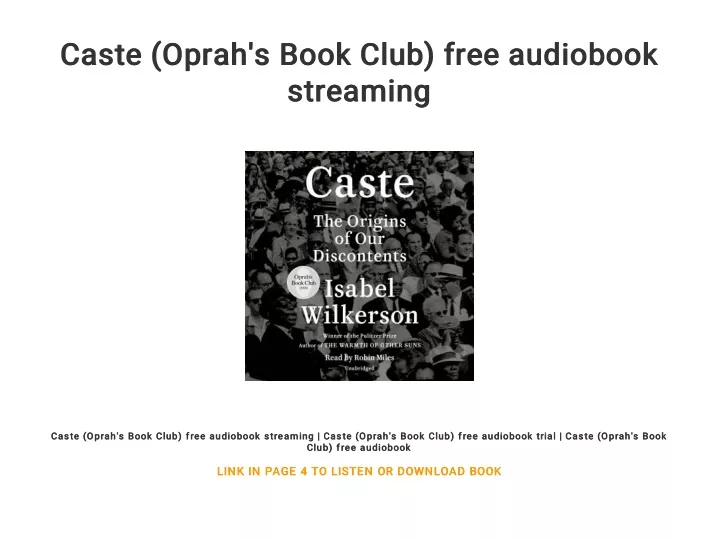 caste oprah s book club free audiobook caste