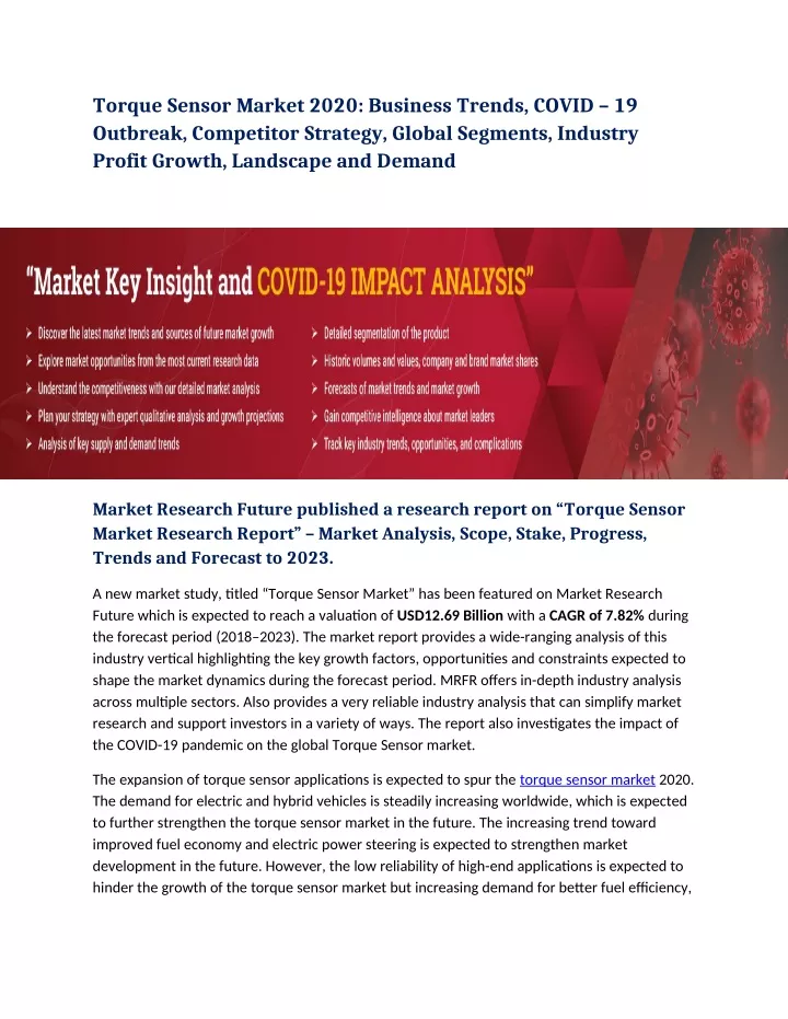 torque sensor market 2020 business trends covid