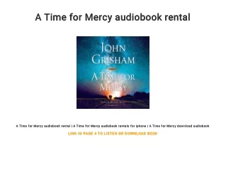 A Time for Mercy audiobook rental