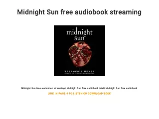 Midnight Sun free audiobook streaming