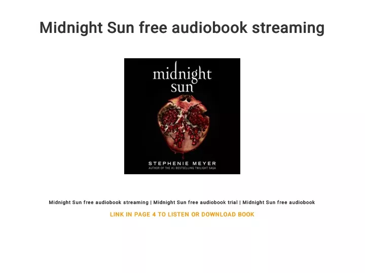 midnight sun free audiobook streaming midnight