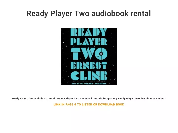 ready player two audiobook rental ready player