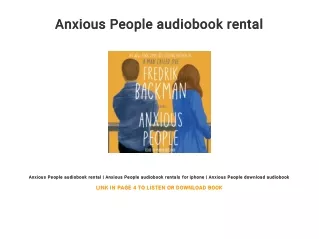 Anxious People audiobook rental