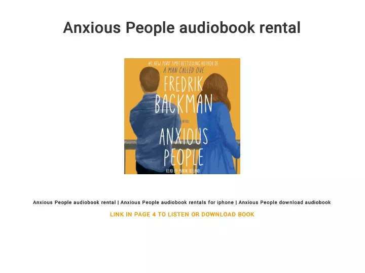 anxious people audiobook rental anxious people