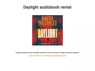 Daylight audiobook rental
