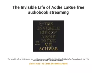 The Invisible Life of Addie LaRue free audiobook streaming