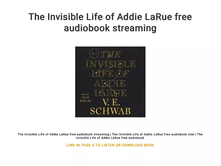 the invisible life of addie larue free