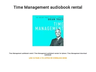 Time Management audiobook rental
