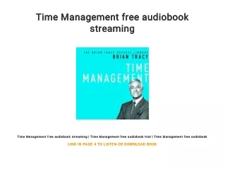 Time Management free audiobook streaming