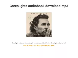 Greenlights audiobook download mp3