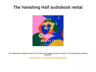 The Vanishing Half audiobook rental