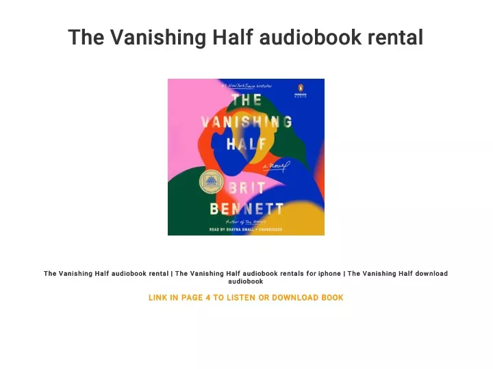 the vanishing half audiobook rental the vanishing