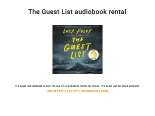 The Guest List audiobook rental