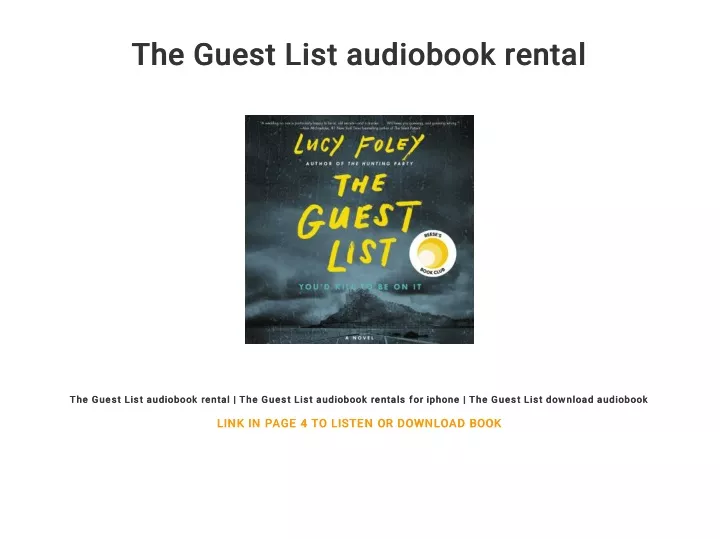 the guest list audiobook rental the guest list