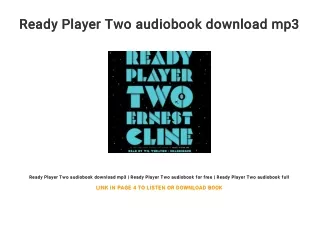 Ready Player Two audiobook download mp3