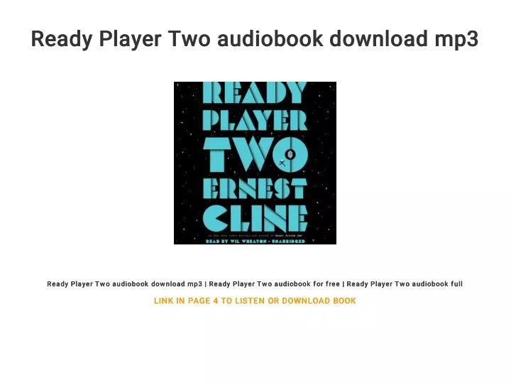 ready player two audiobook download mp3 ready