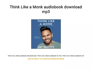 Think Like a Monk audiobook download mp3