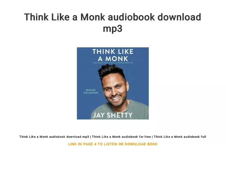 think like a monk audiobook download think like