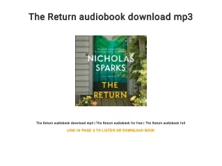 The Return audiobook download mp3