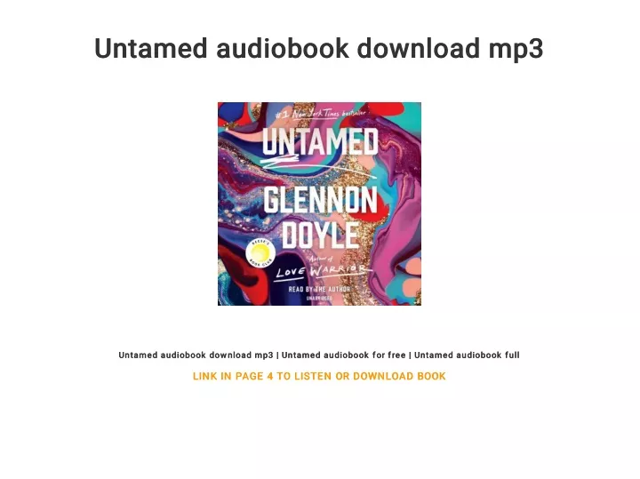 untamed audiobook download mp3 untamed audiobook