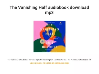 The Vanishing Half audiobook download mp3