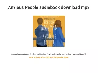 Anxious People audiobook download mp3
