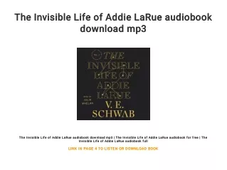 The Invisible Life of Addie LaRue audiobook download mp3
