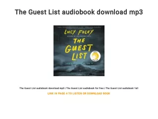 The Guest List audiobook download mp3