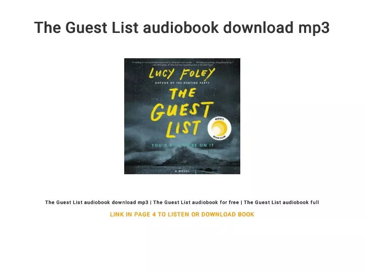 the guest list audiobook download mp3 the guest