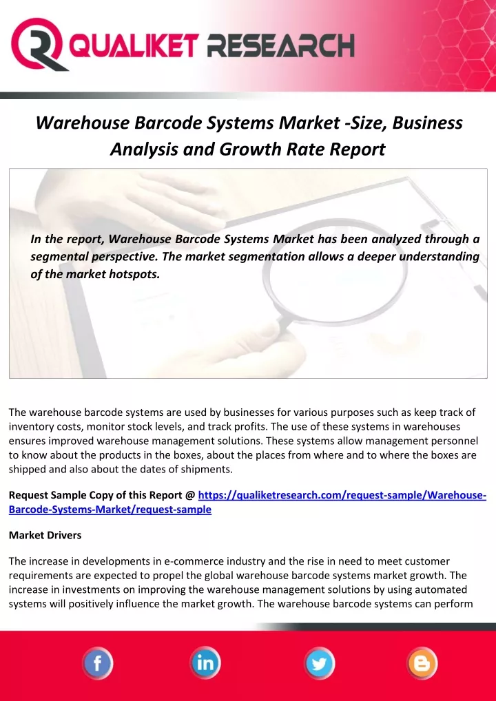 warehouse barcode systems market size business