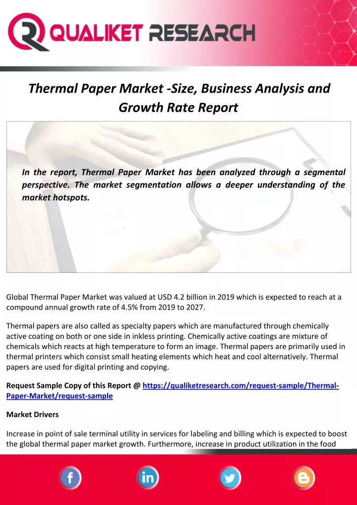 thermal paper market size business analysis