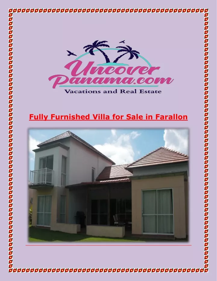 fully furnished villa for sale in farallon