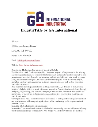 IndustriTAG by GA International